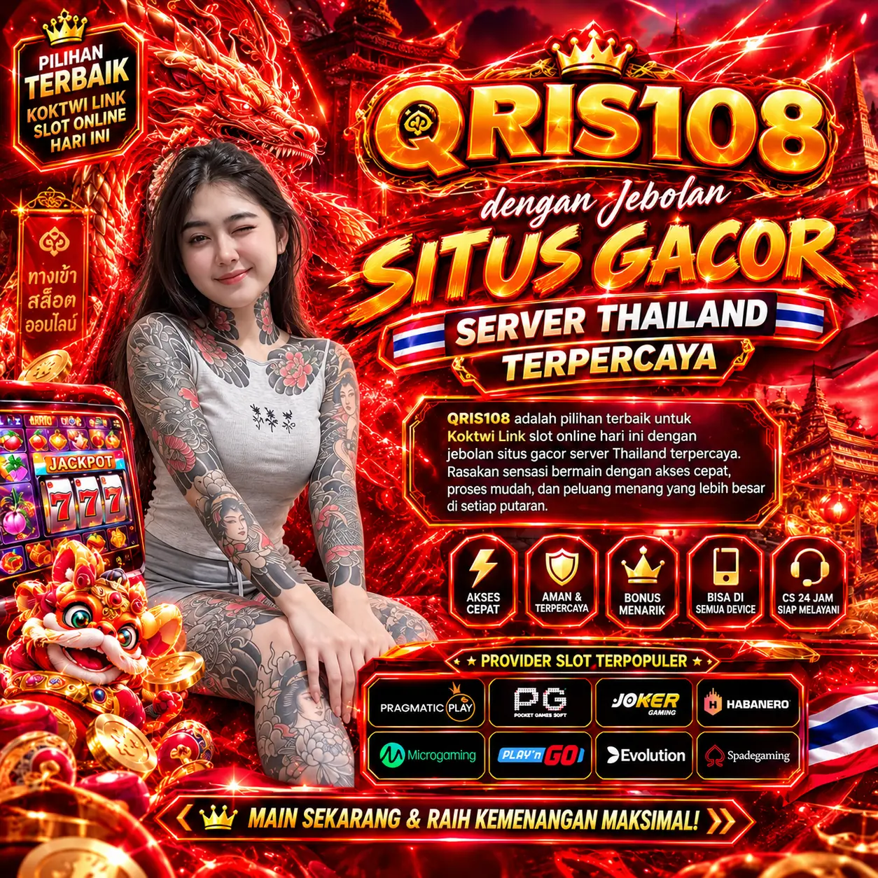 QRIS108 : Pilihan Terbaik Koktwi Link Slot Online Hari Ini dengan Jebolan Situs Gacor Server Thailand Terpercaya